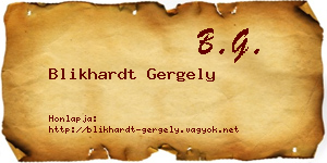 Blikhardt Gergely névjegykártya